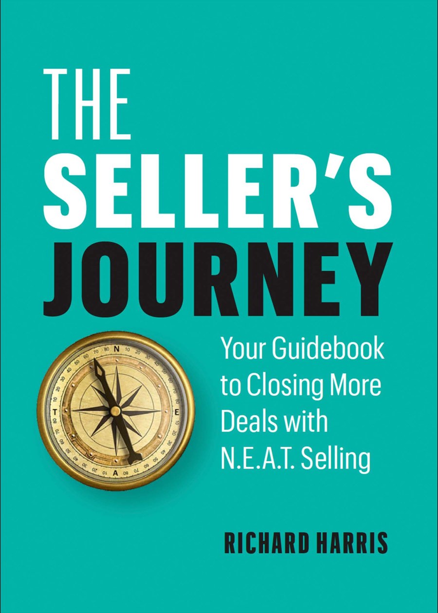 The Seller’s Journey book cover: a brass compass on a teal background